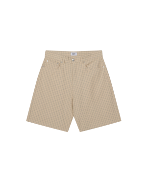 PLAID BAGGY DENIM SHORT