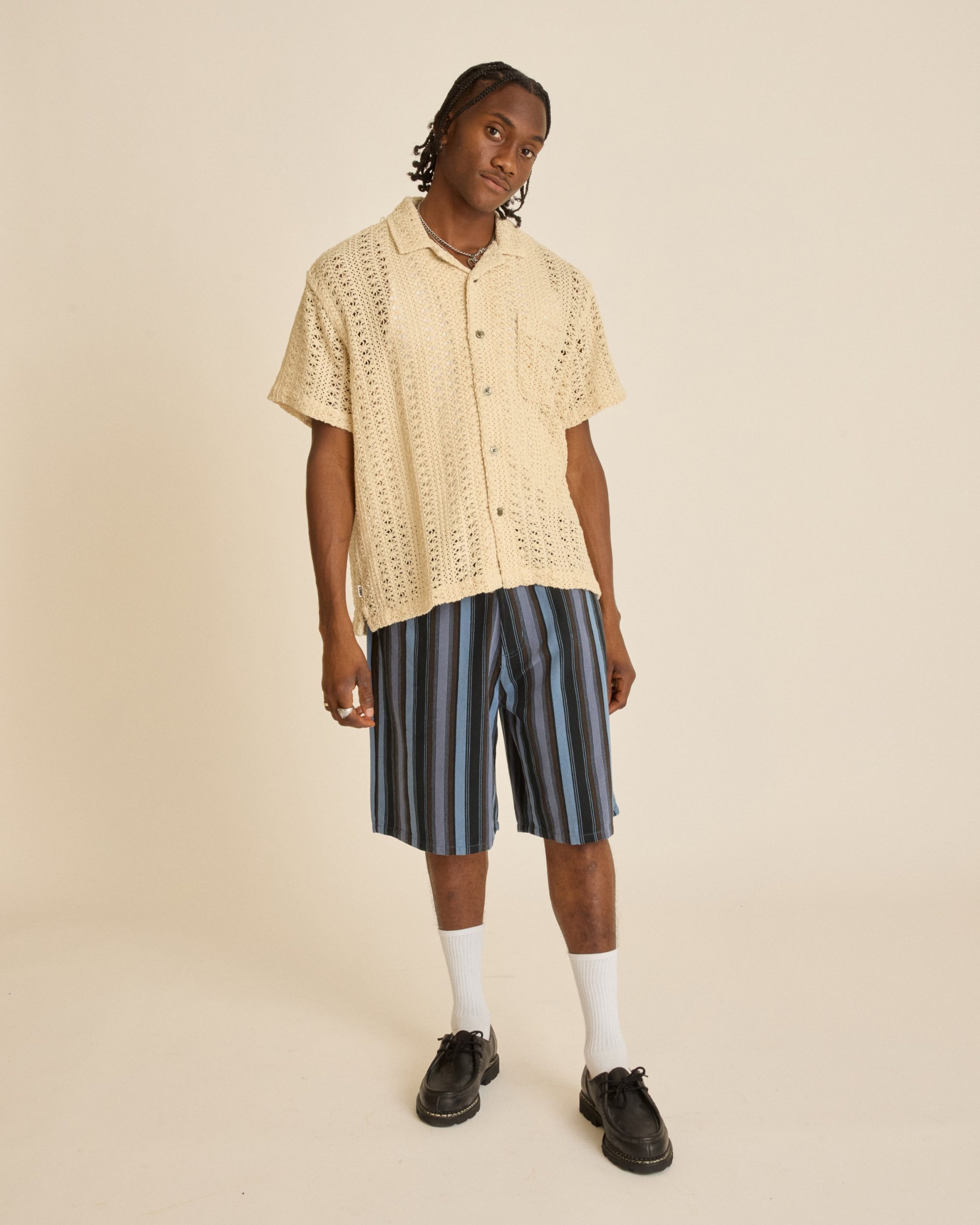 BAJA STRIPE BAGGY DENIM SHORT - Image 3