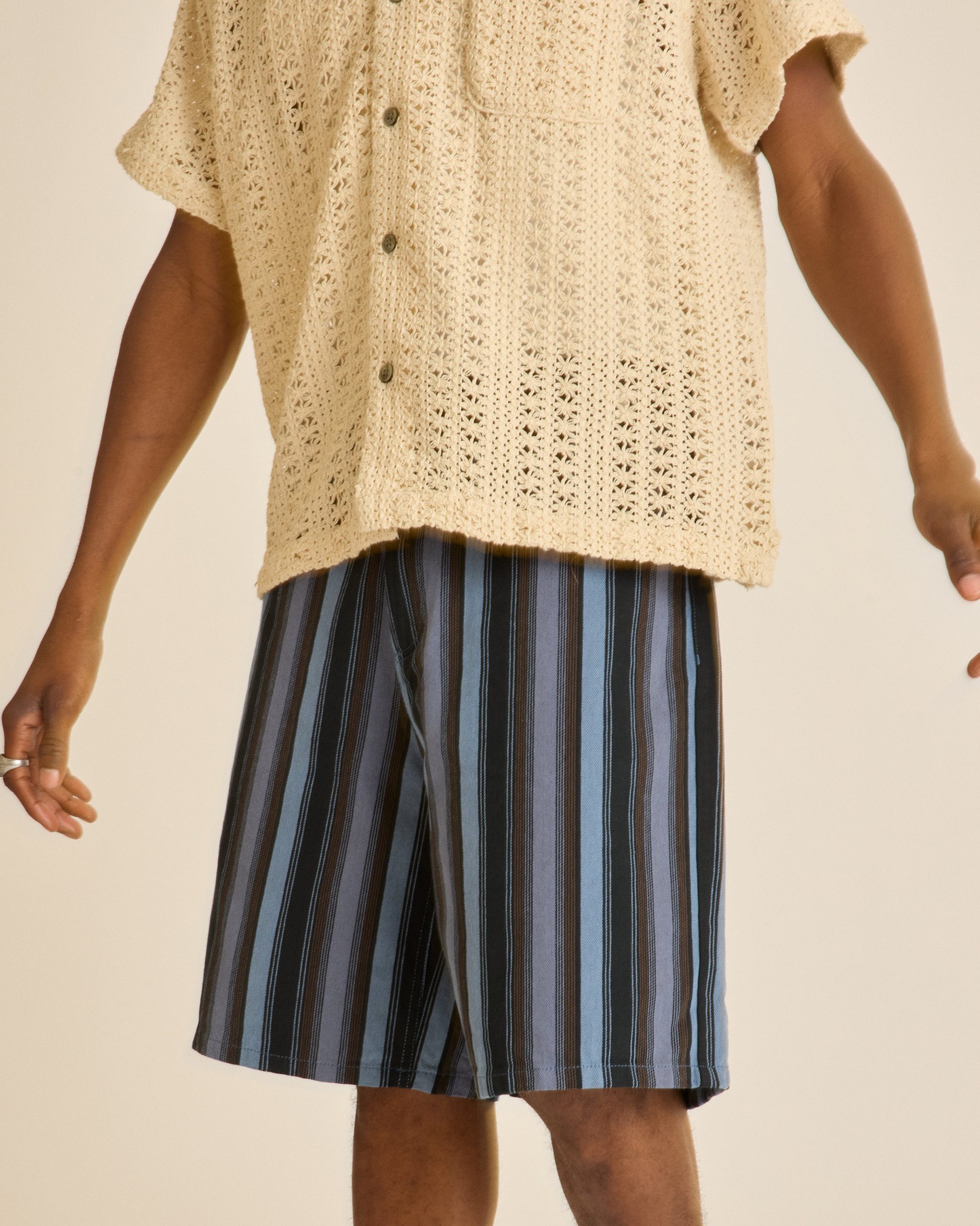 BAJA STRIPE BAGGY DENIM SHORT - Image 4