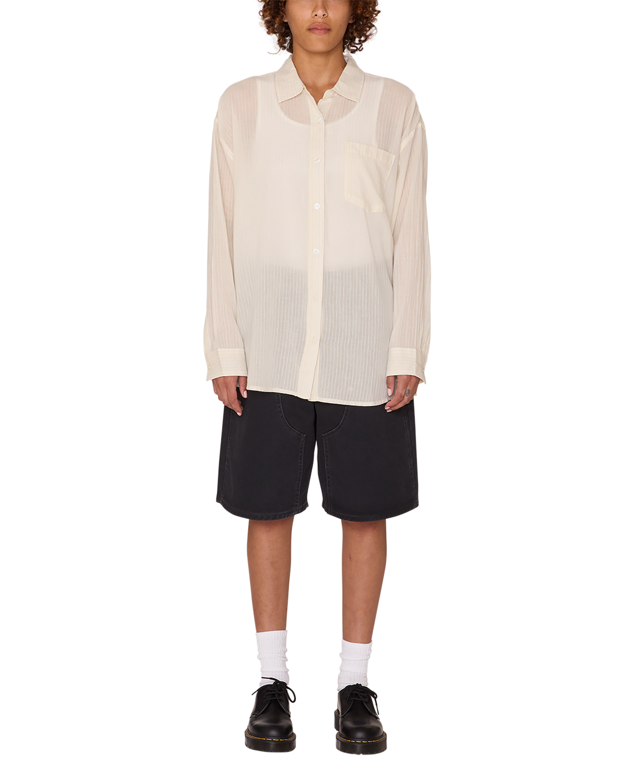 BLYTHE SHEER STRIPE SHIRT - Image 3